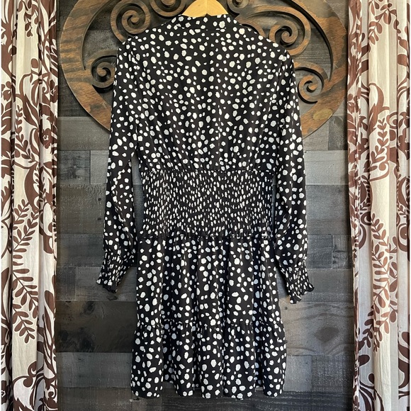 Polka Dot Dress L Boho Whimsy Goth Party Going Out Mini Classy Elegance - Picture 14 of 16